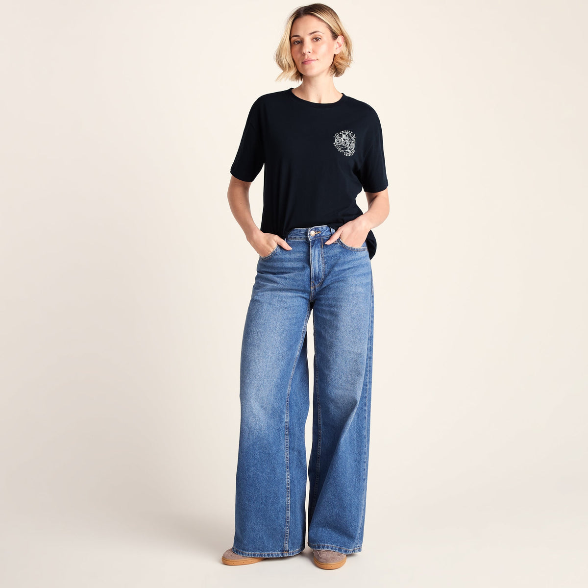Coast Womens 100% Cotton Supersoft Relaxed Fit T-Shirt - Dark Indigo - Image 2