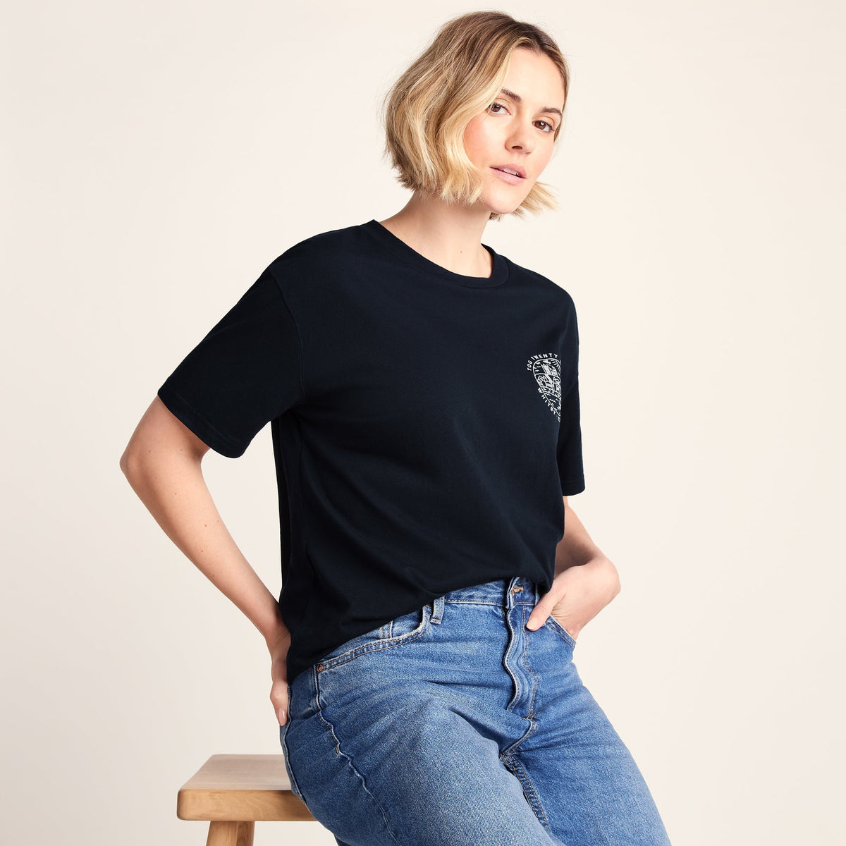 Coast Womens 100% Cotton Supersoft Relaxed Fit T-Shirt - Dark Indigo - Image 4