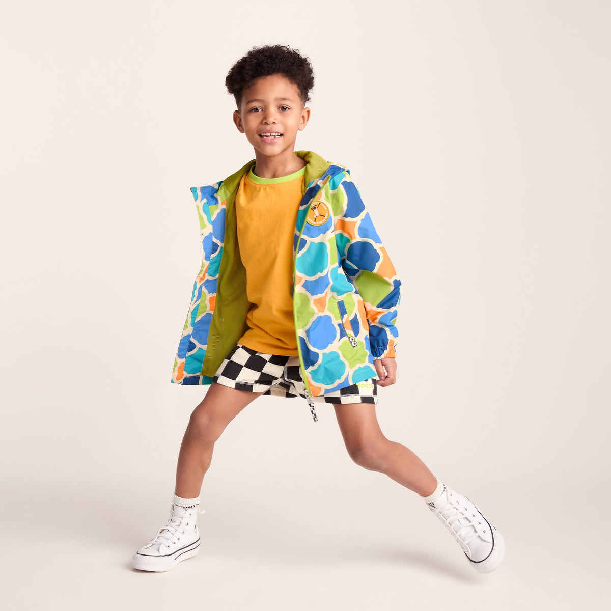 Cohampshire Kids Shaun the Sheep Waterproof Jacket - Lime Cloud Print - Image 2