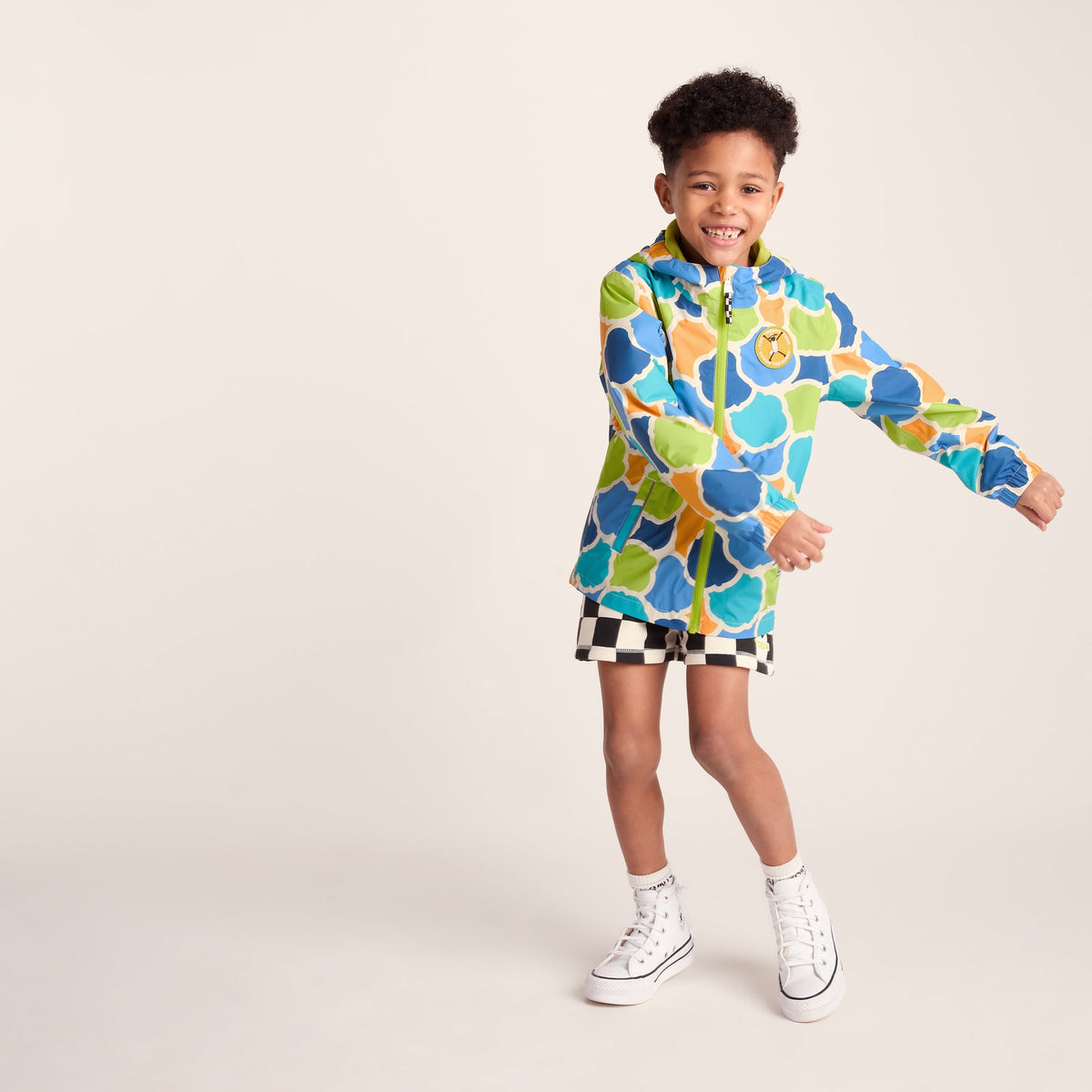 Cohampshire Kids Shaun the Sheep Waterproof Jacket - Lime Cloud Print - Image 7