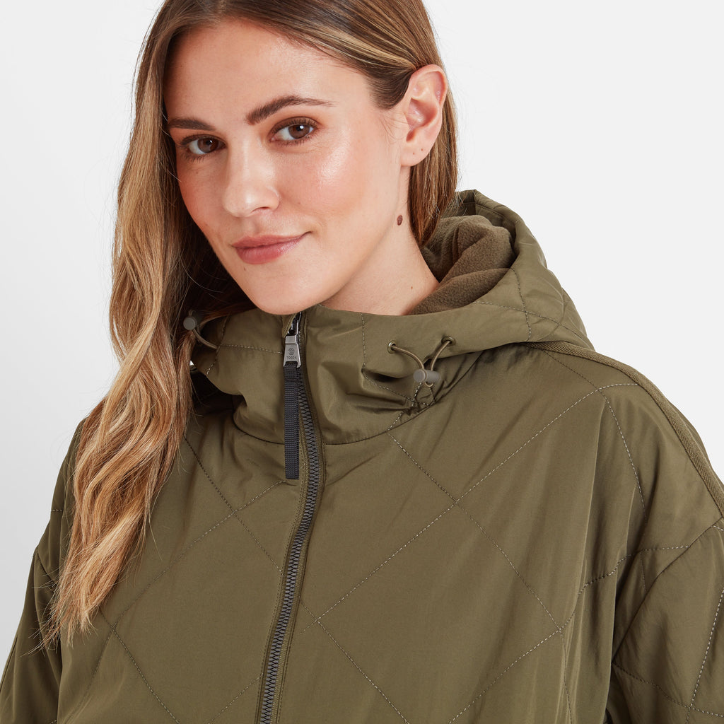 Corlae Womens Oversized Shower Resistant Insulated Jacket - Khaki - Image 5