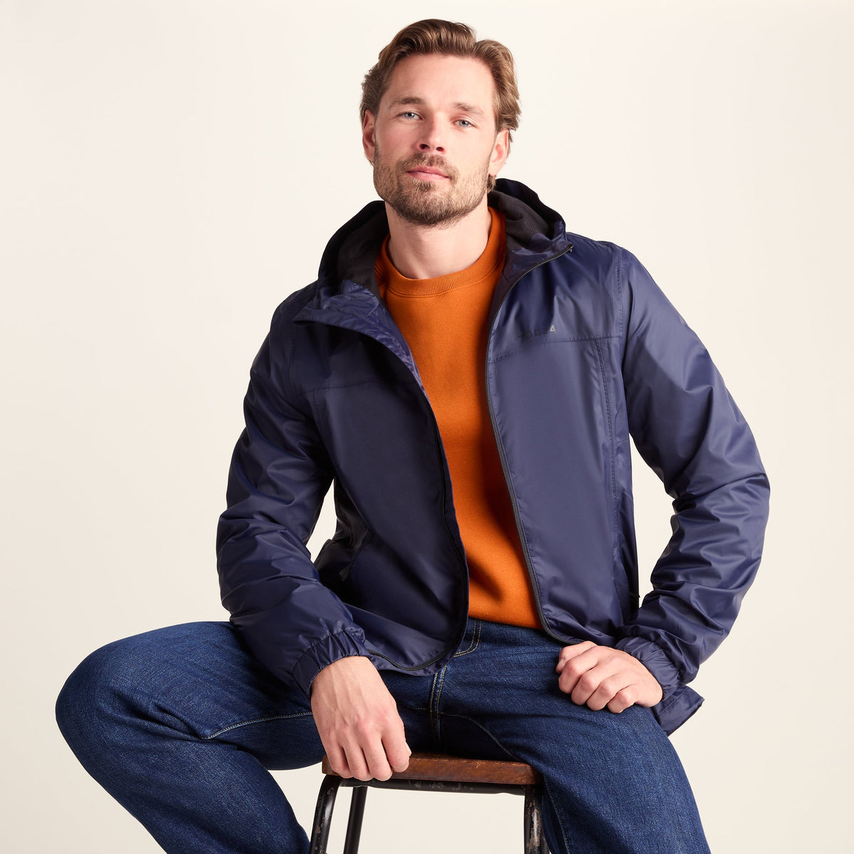 Craven Mens Waterproof Packaway Jacket - Navy - Image 4