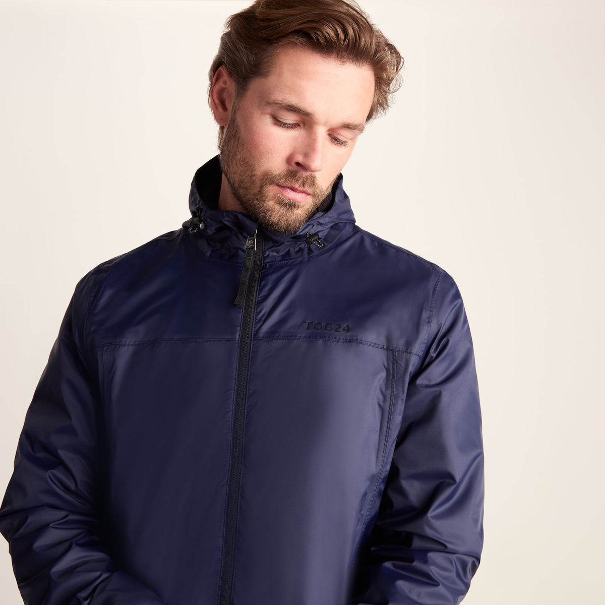 Craven Mens Waterproof Packaway Jacket - Navy - Image 5