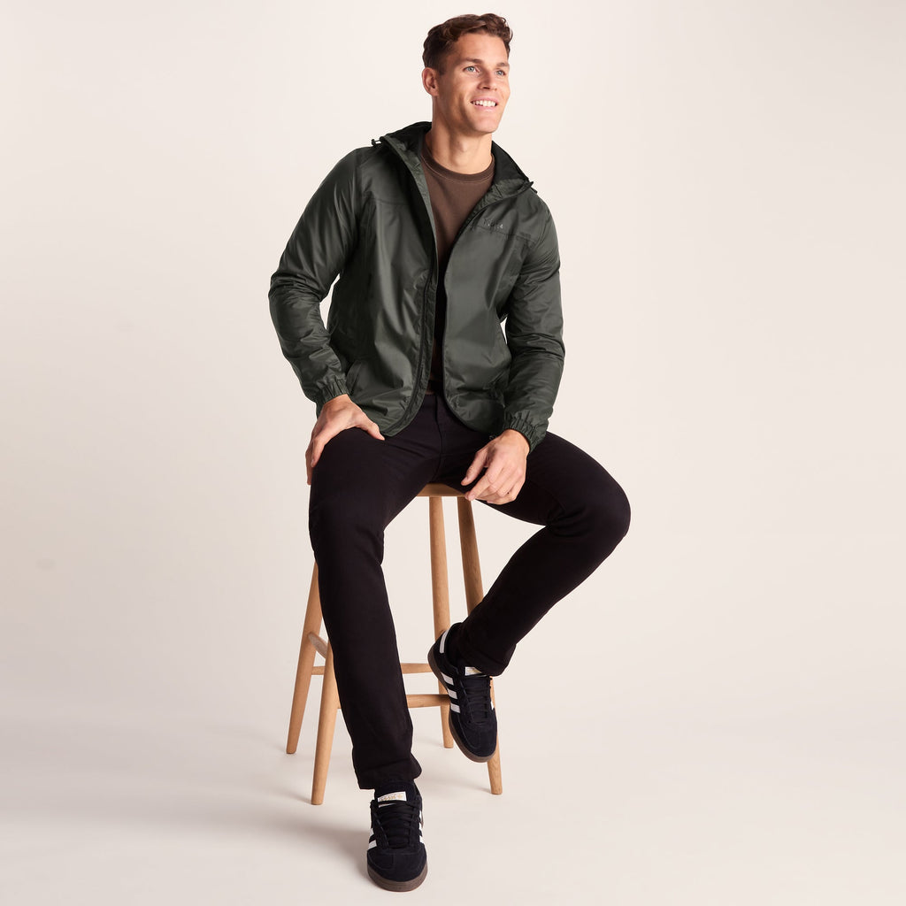 Craven Mens Waterproof Packaway Jacket - Dark Khaki - Image 4