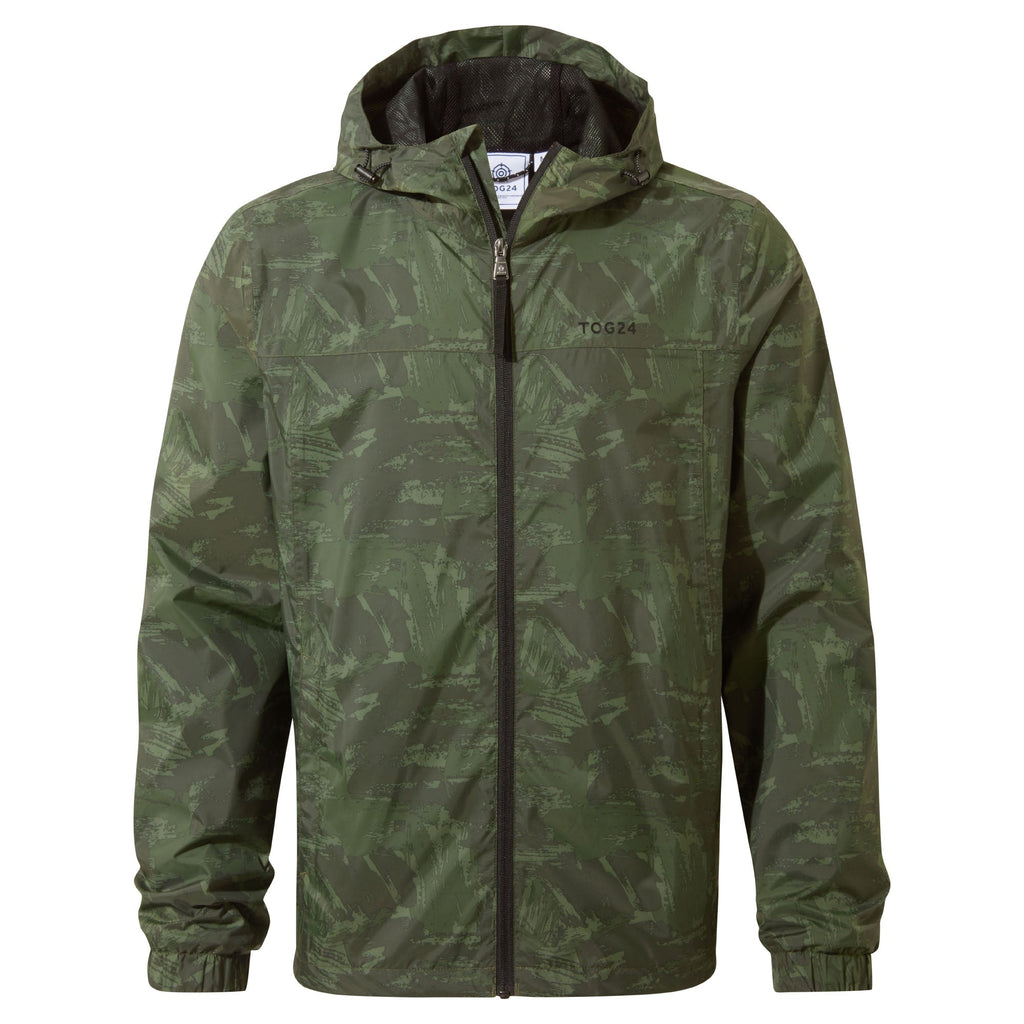 Craven Mens Waterproof Packaway Jacket - Forage Green Brushstroke Print - Image 8