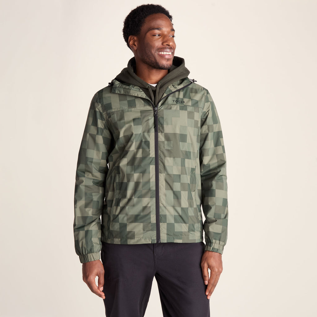 Craven Mens Waterproof Packaway Jacket - Green Pixel - Image 4