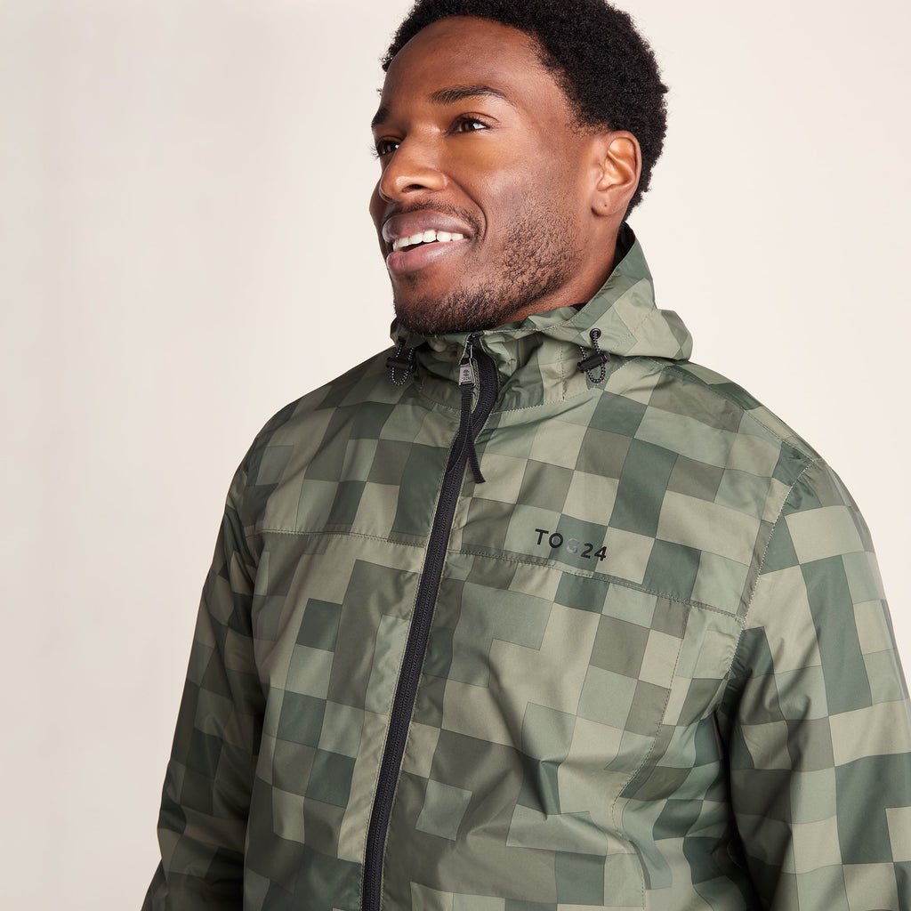 Craven Mens Waterproof Packaway Jacket - Green Pixel - Image 6