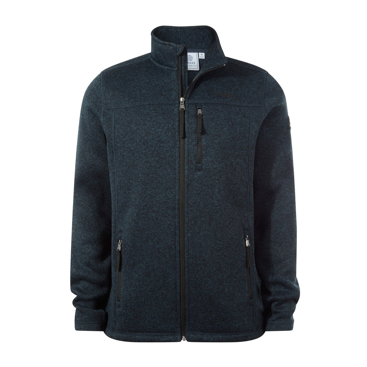 Cresswell Mens Knitlook Fleece Jacket - Dark Indigo Marl - Image 8