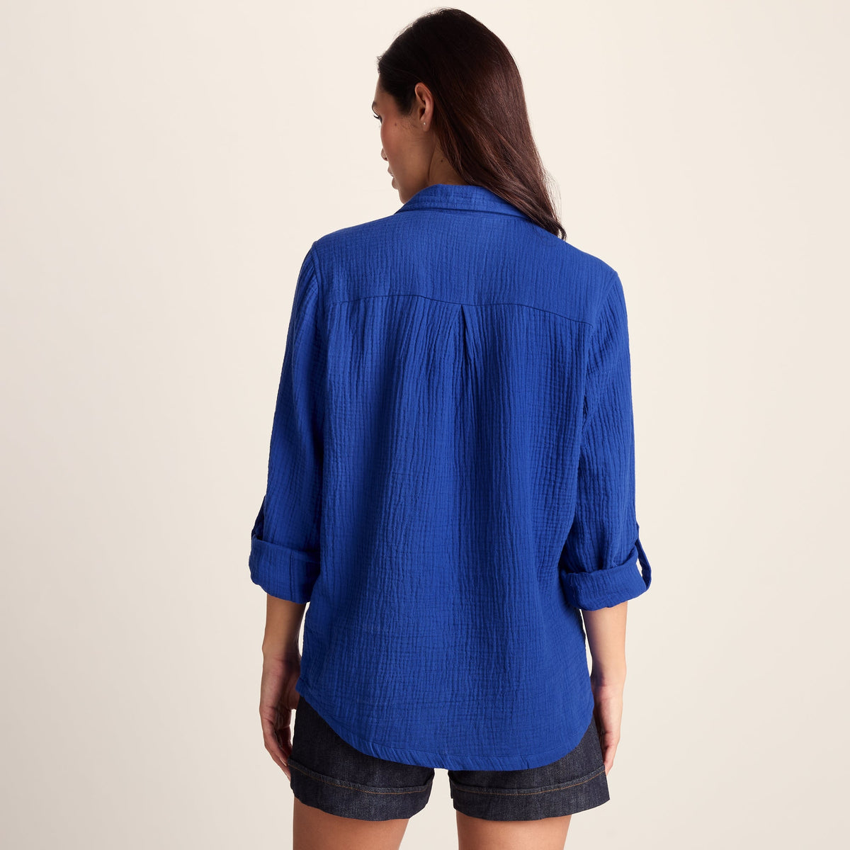 Cruise Womens Long Sleeve 100% Cotton Shirt - Ultramarine Blue - Image 4