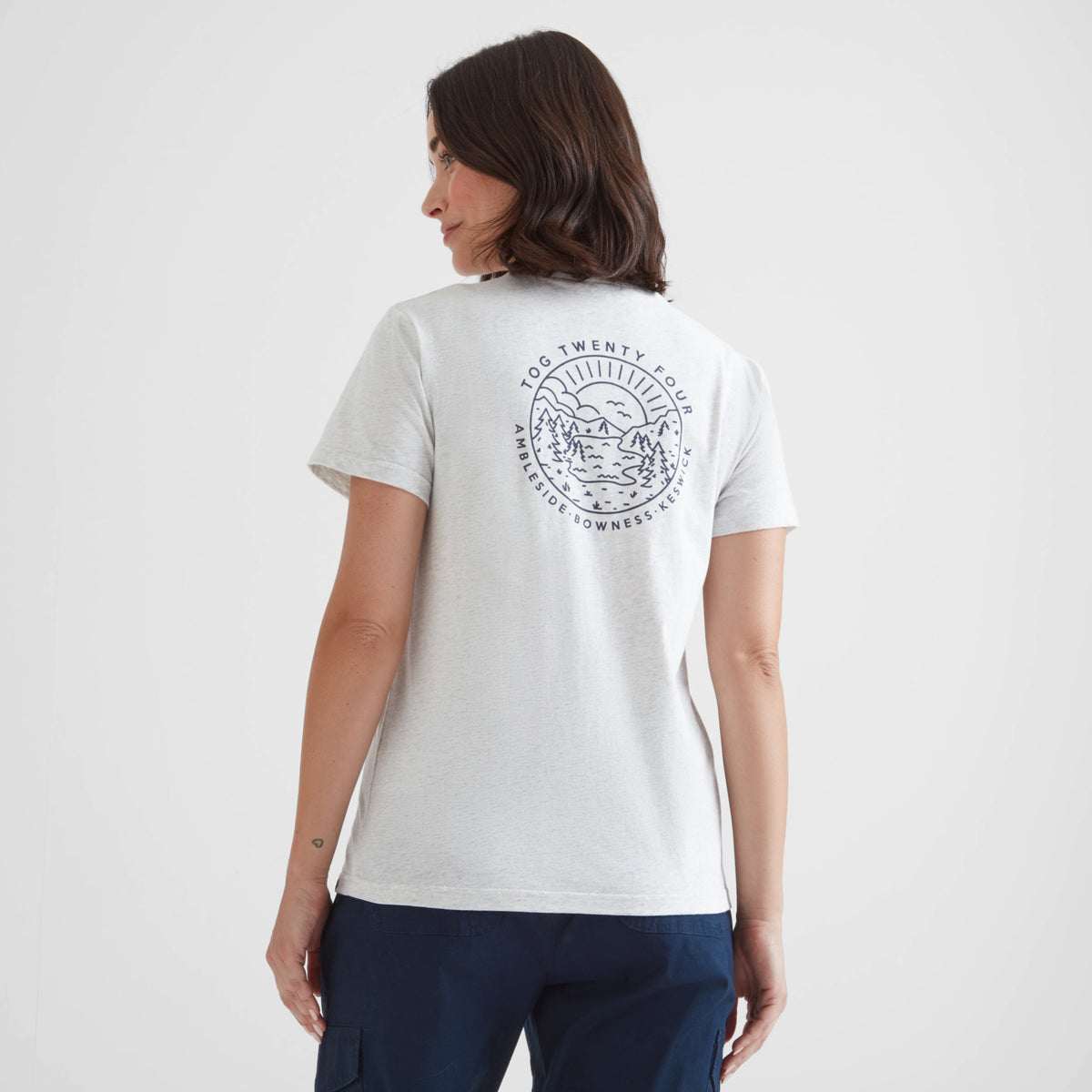 District Womens 100% Cotton Supersoft T-Shirt - Ice Grey Marl - Image 3