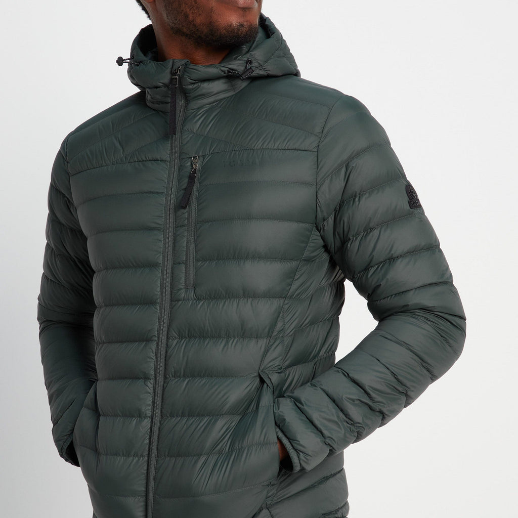 Drax Mens Hooded Down Jacket - Pine Green - Image 5