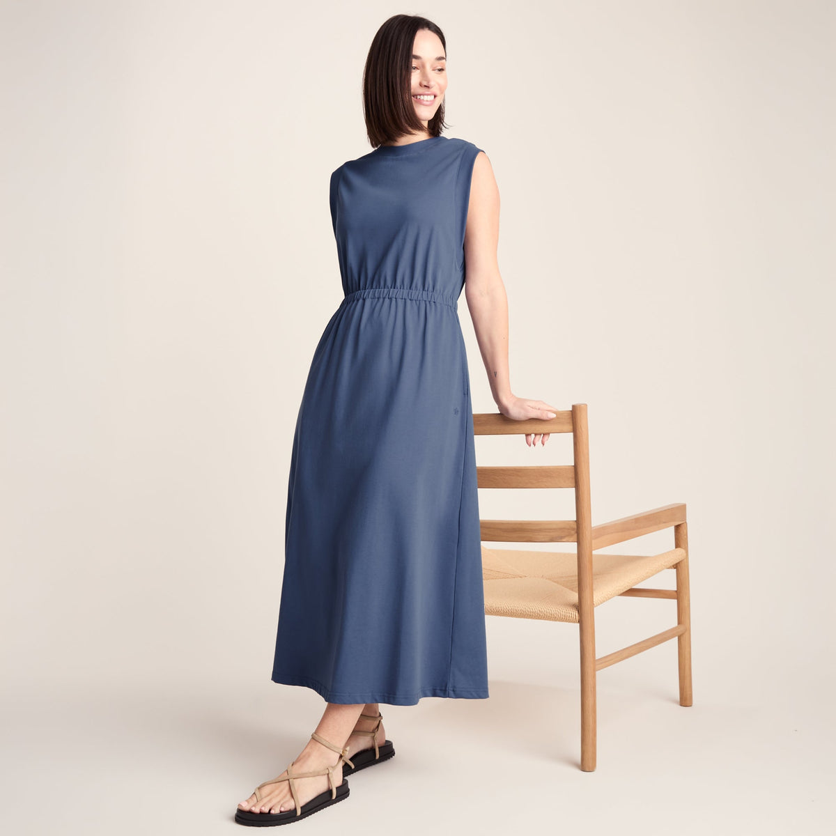 Ebony Womens Supersoft Dress - Smokey Blue - Image 4