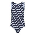 Elaini Womens One Piece Swimsuit - Oxford Blue Wave Print - Image 7