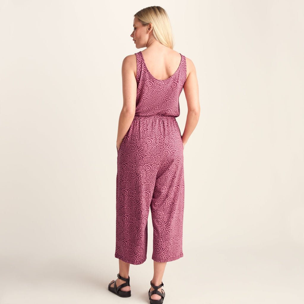 Emmie Womens Supersoft Jumpsuit - Black Raspberry Wiggle Print - Image 3