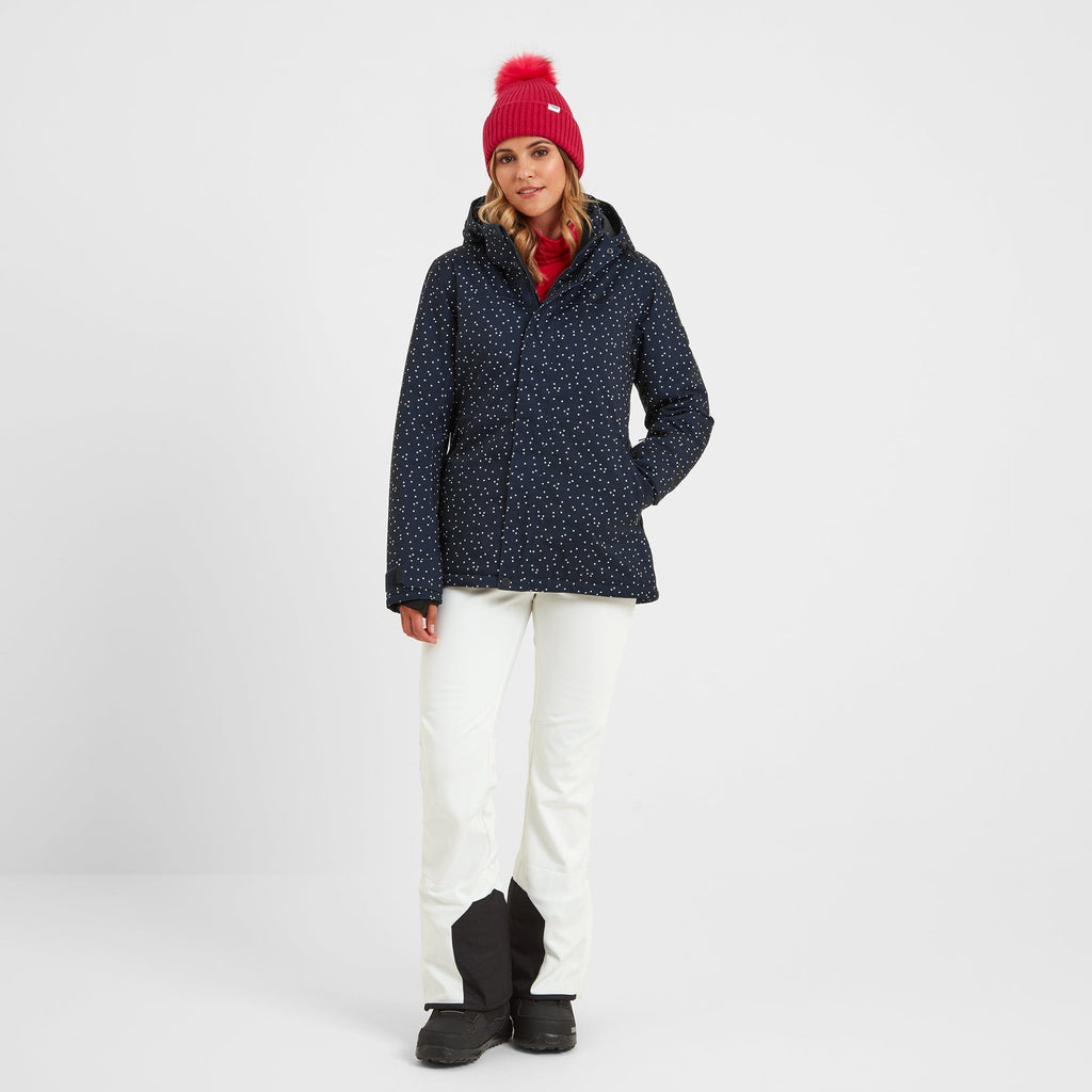 Eva Womens Ski Jacket - Dark Indigo Confetti Print - Image 4