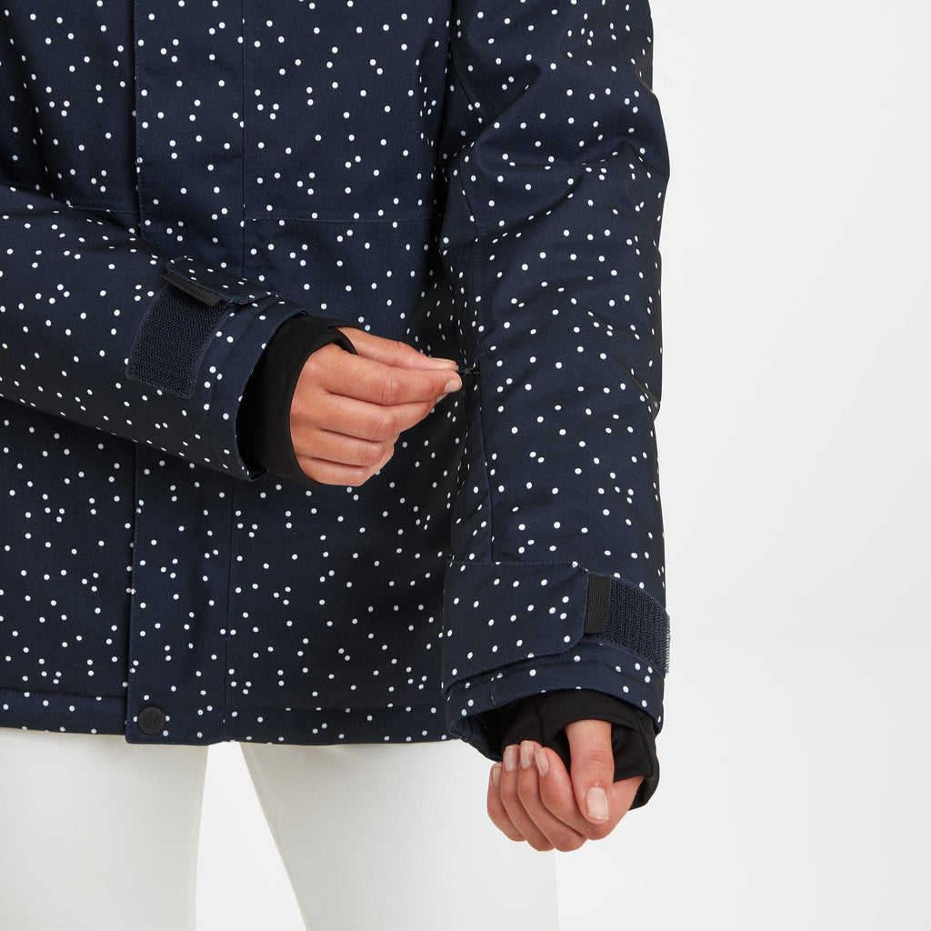Eva Womens Ski Jacket - Dark Indigo Confetti Print - Image 6