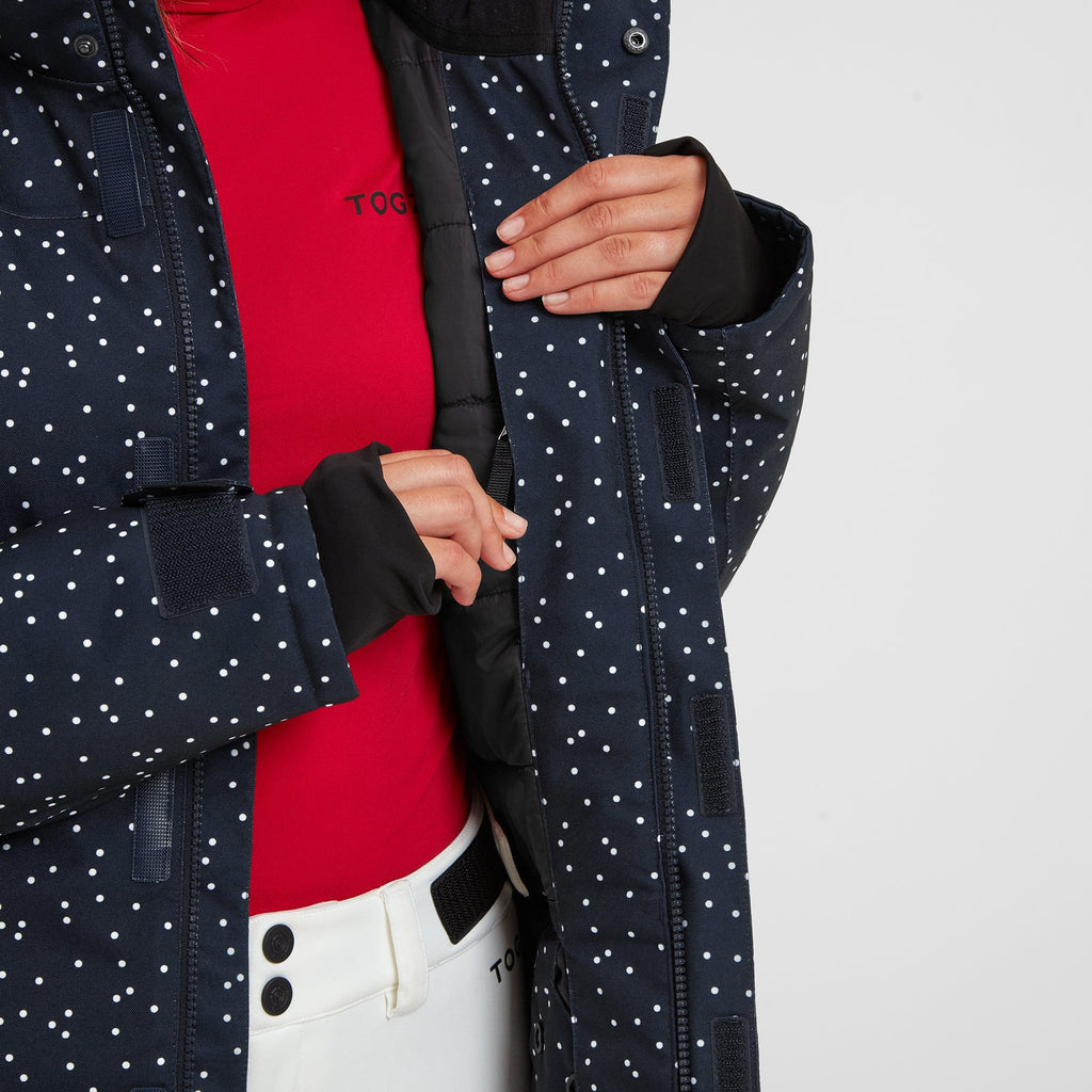 Eva Womens Ski Jacket - Dark Indigo Confetti Print - Image 9