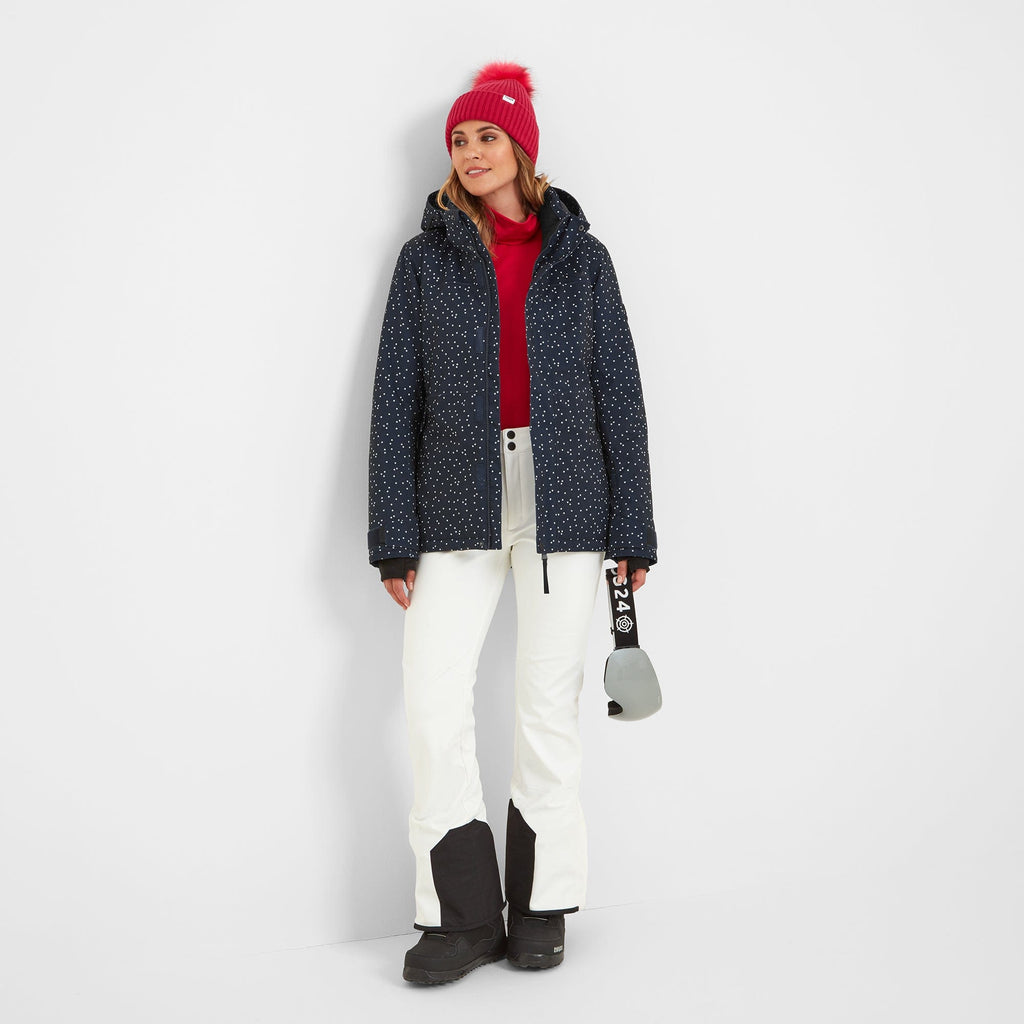 Eva Womens Ski Jacket - Dark Indigo Confetti Print - Image 10