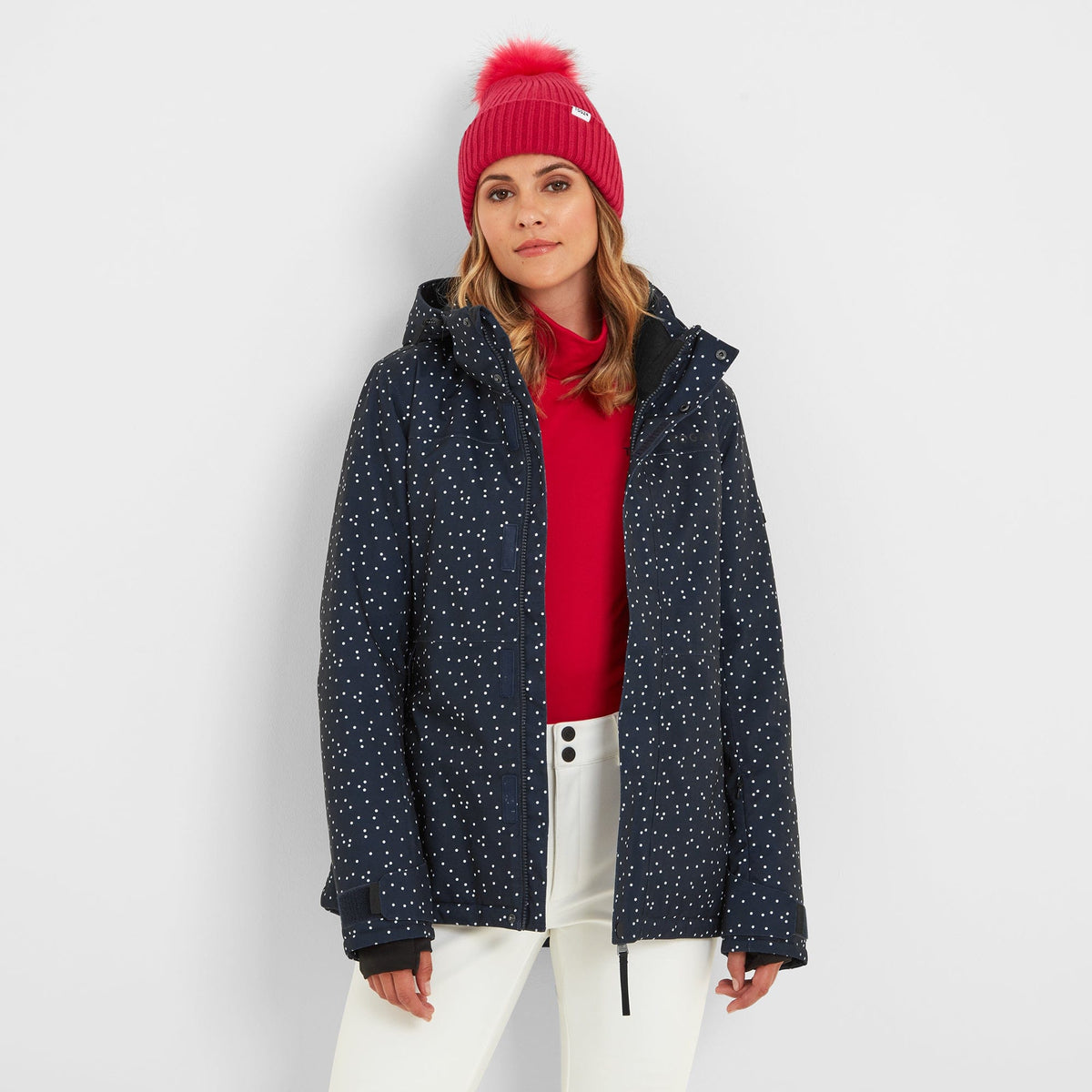 Eva Womens Ski Jacket - Dark Indigo Confetti Print - Image 11