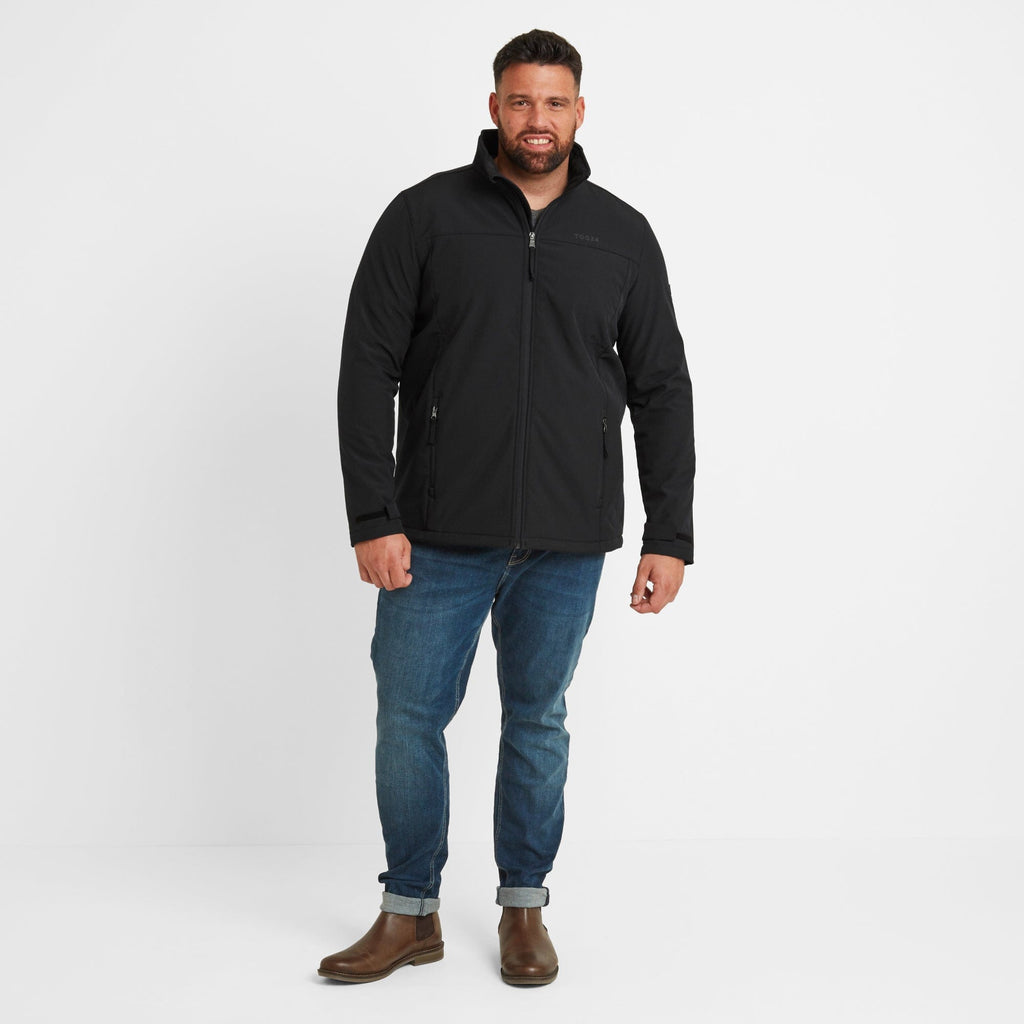 Feizor Mens Shower Resistant Softshell Jacket - Black - Image 10