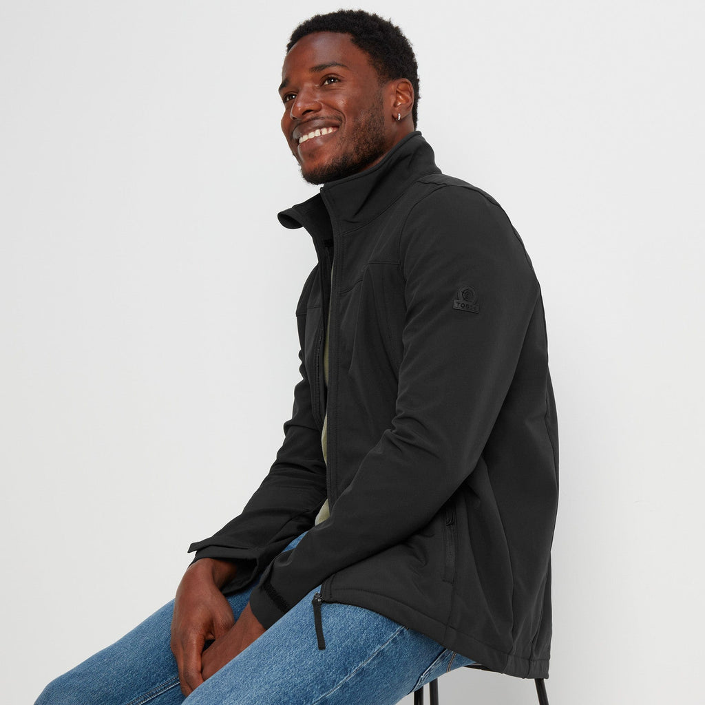 Feizor Mens Shower Resistant Softshell Jacket - Black - Image 2