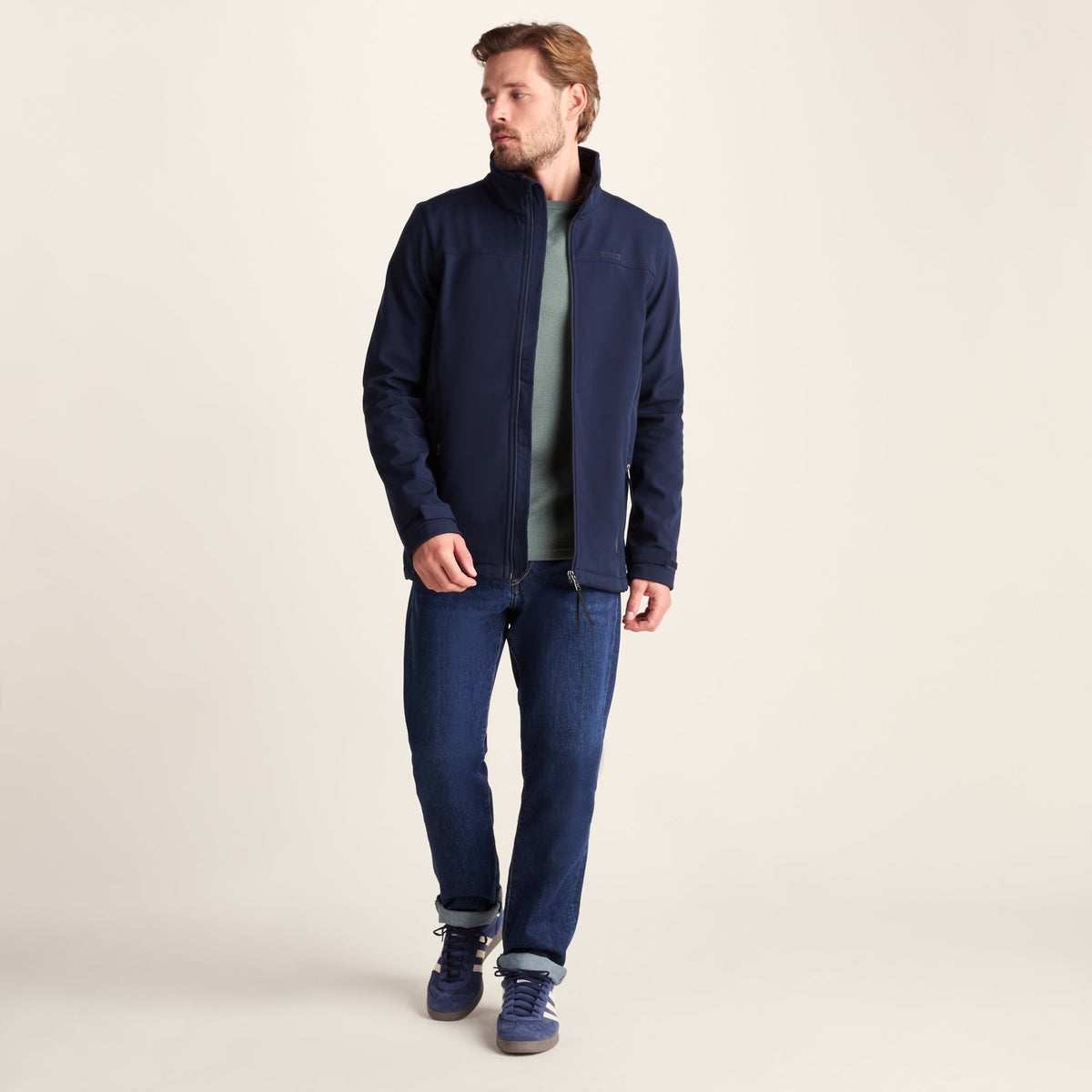 Feizor Mens Shower Resistant Softshell Jacket - Navy - Image 3