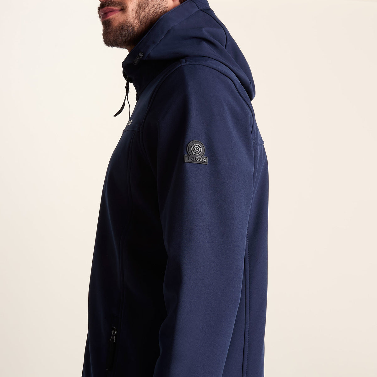 Feizor Mens Shower Resistant Softshell Hooded Jacket - Navy - Image 7