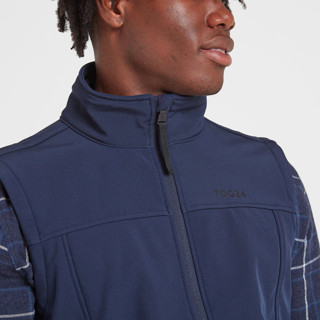 Feizor Mens Shower Resistant Softshell Gilet - Navy - Image 5