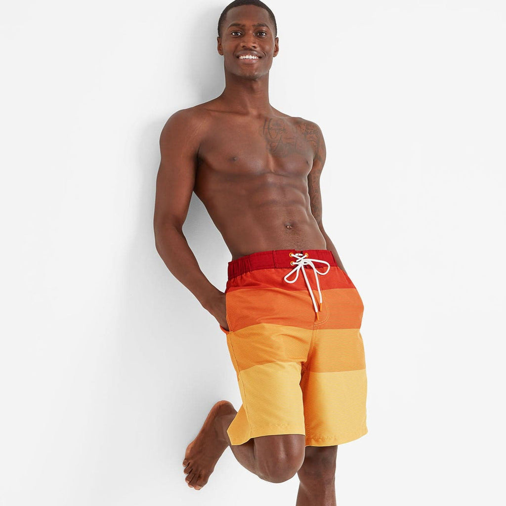Felix Mens Swimshorts - Tangerine Stripe - Image 2