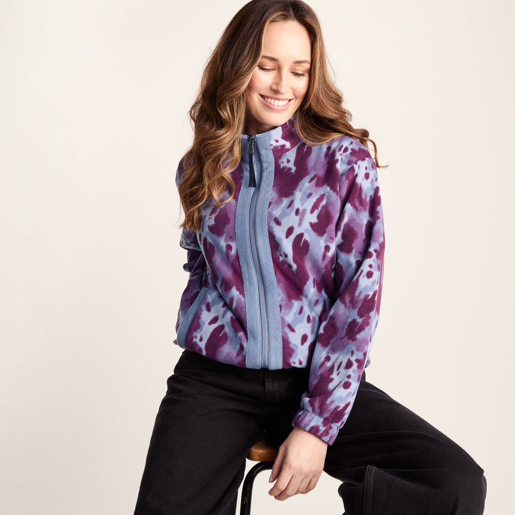 Firan Womens Relaxed Fit Microfleece Jacket - Smokey Blue Print - Image 5