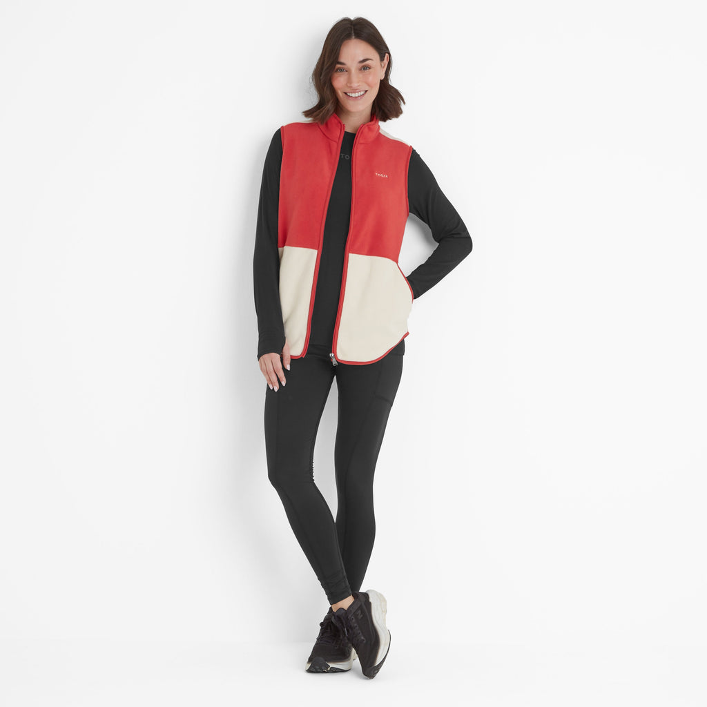 Fordley Womens Microfleece Gilet - Cranberry/Vanilla - Image 2