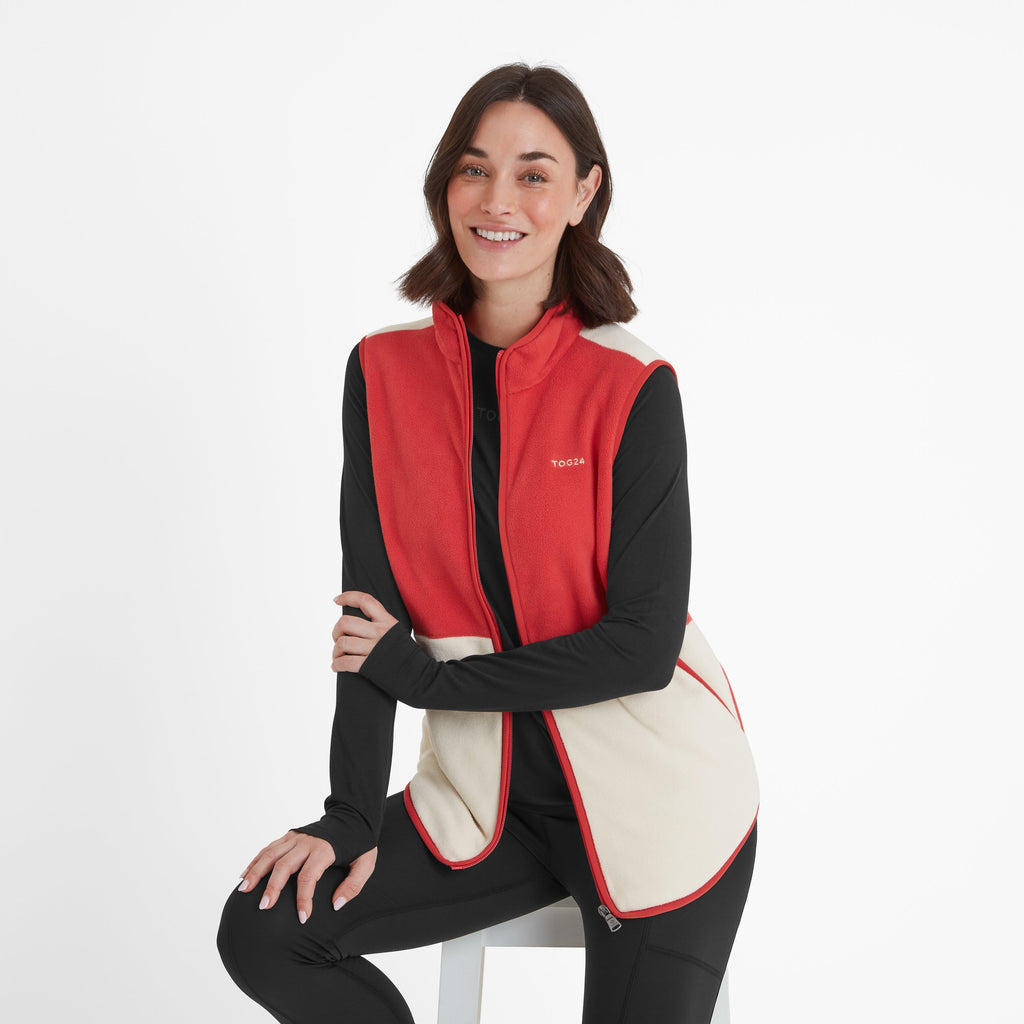 Fordley Womens Microfleece Gilet - Cranberry/Vanilla - Image 4
