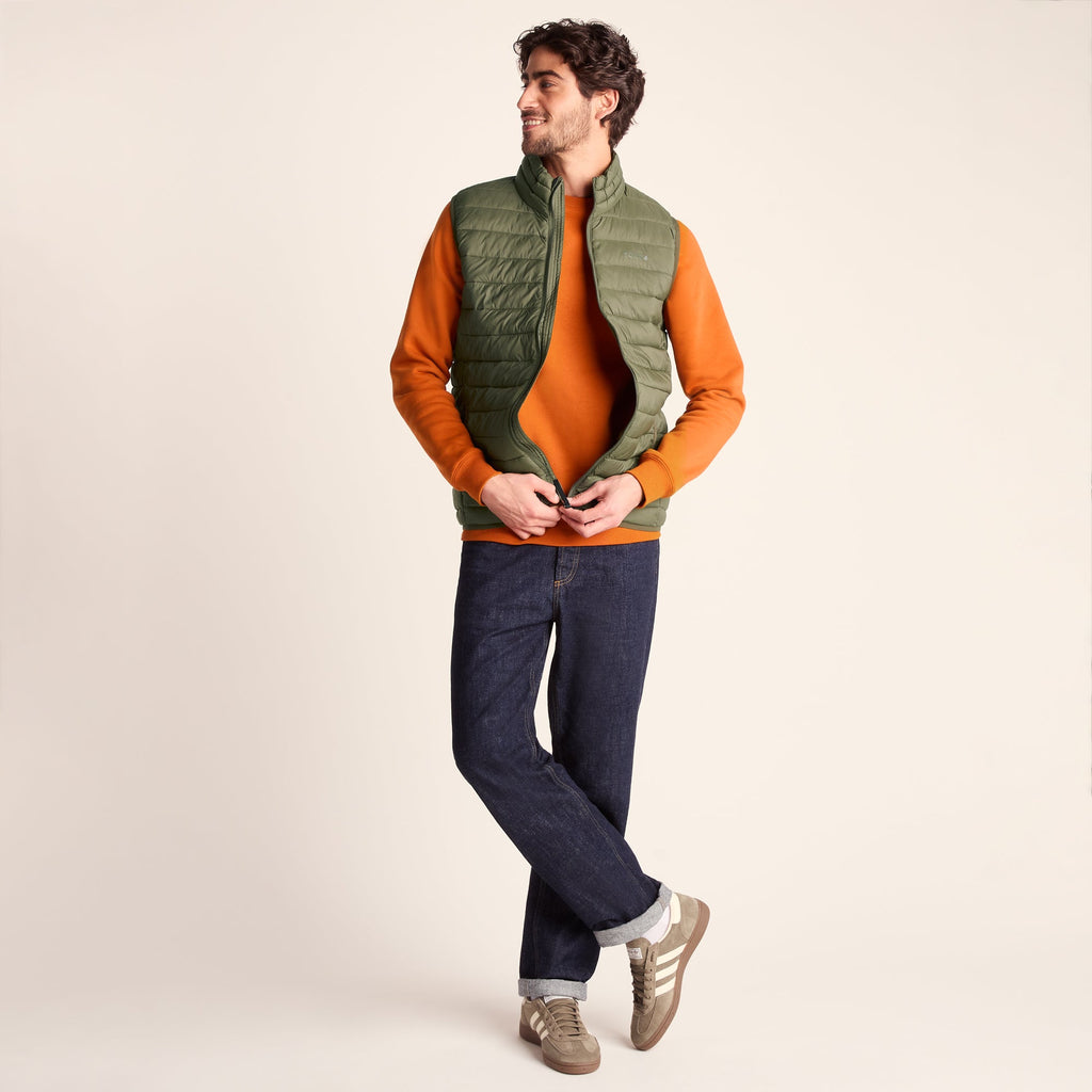 Gibson Mens Insulated Padded Gilet - Khaki - Image 4