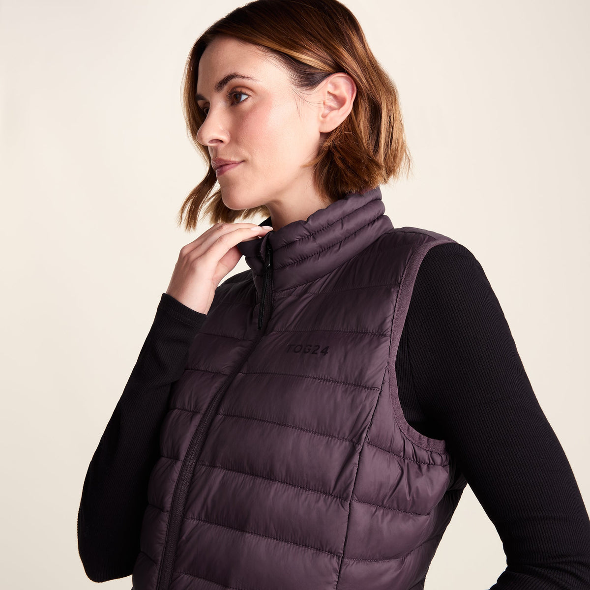 Gibson Womens Insulated Padded Gilet - Dark Mauve - Image 6