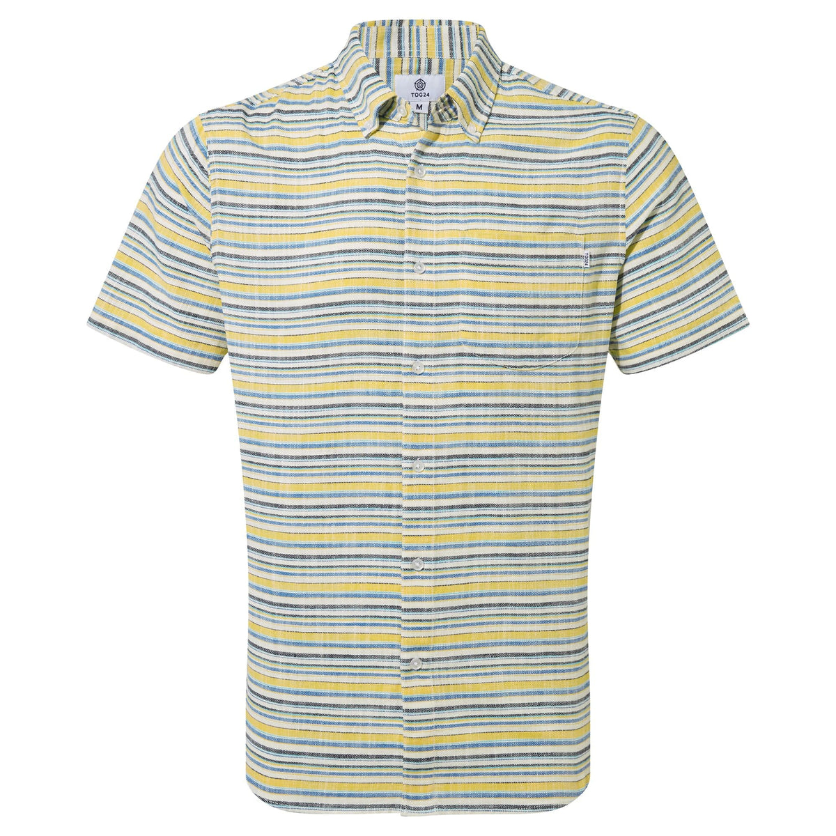 Harold Mens Short Sleeve Stripe Shirt - Aqua - Image 5