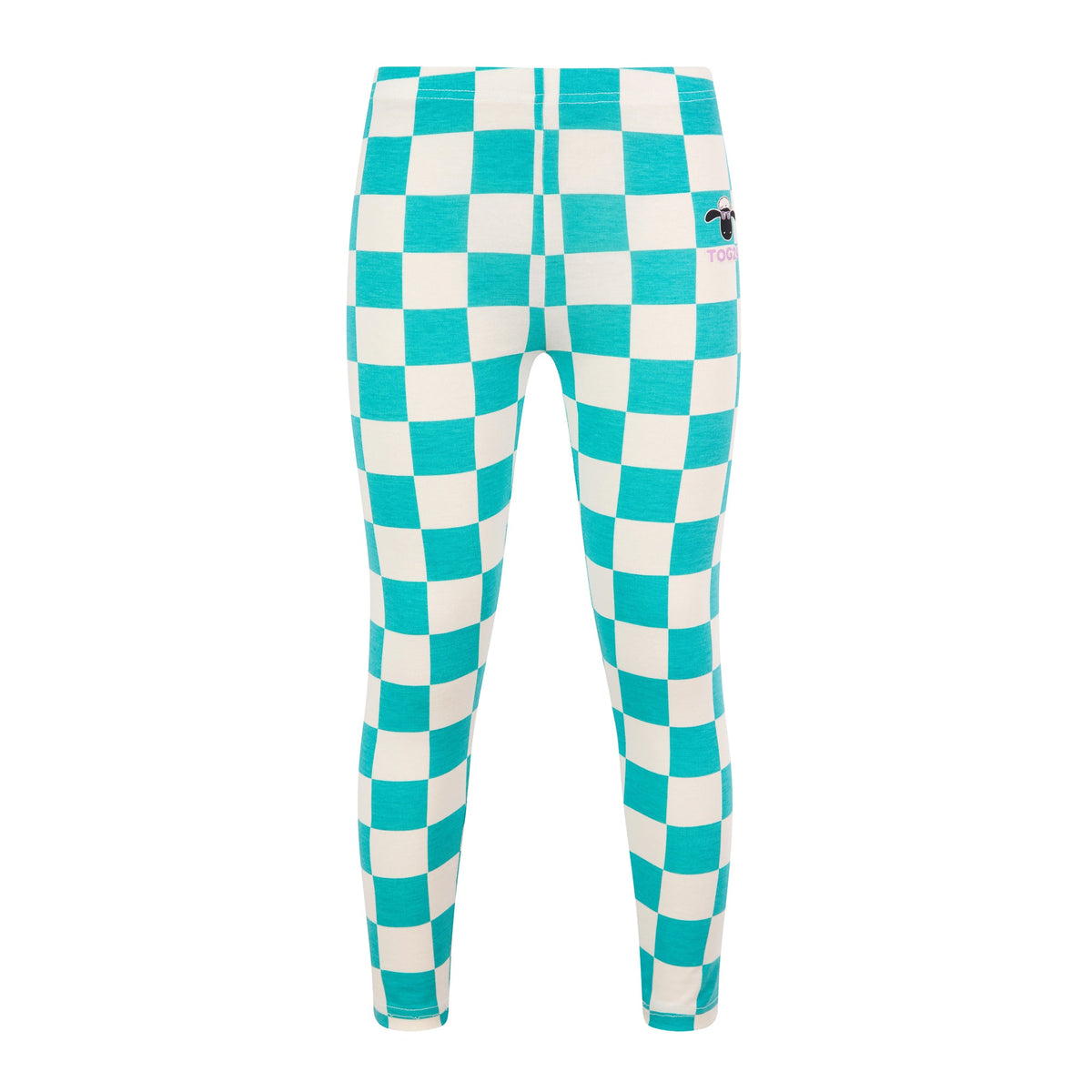 Harri Kids Shaun the Sheep Legging - Spearmint Woolly Checkerboard - Image 6