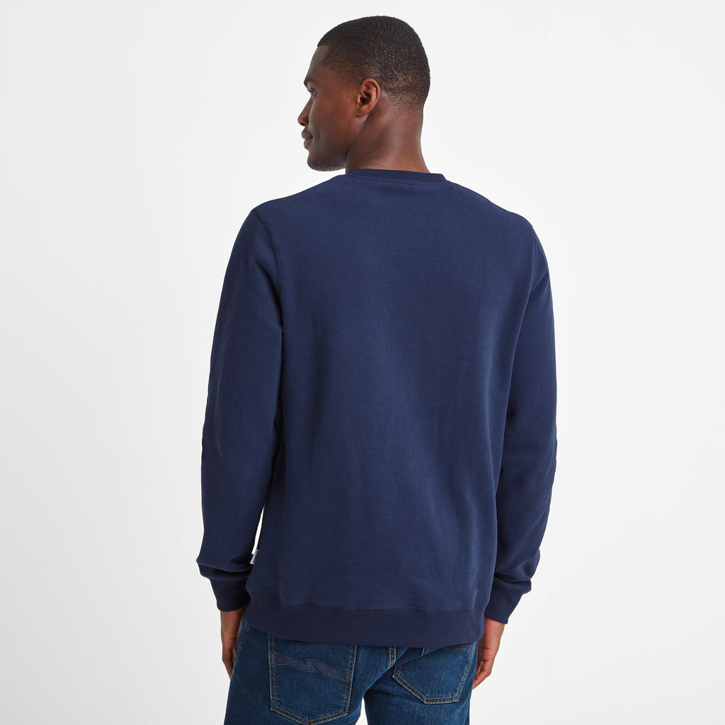 Hawnby Mens Cotton Blend Sweat - Dark Marine - Image 5