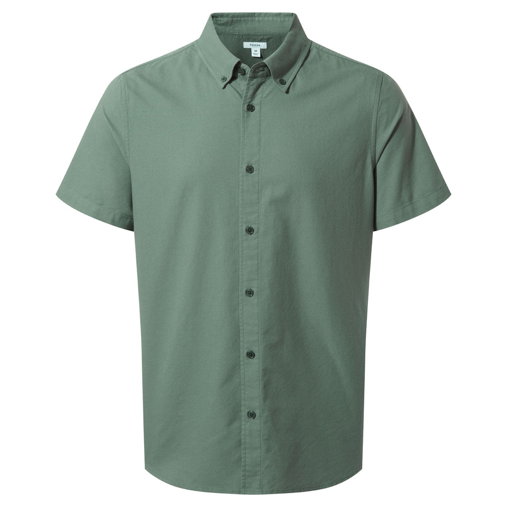 Jayden Mens 100% Cotton Short Sleeve Shirt - Light Forest - Image 6