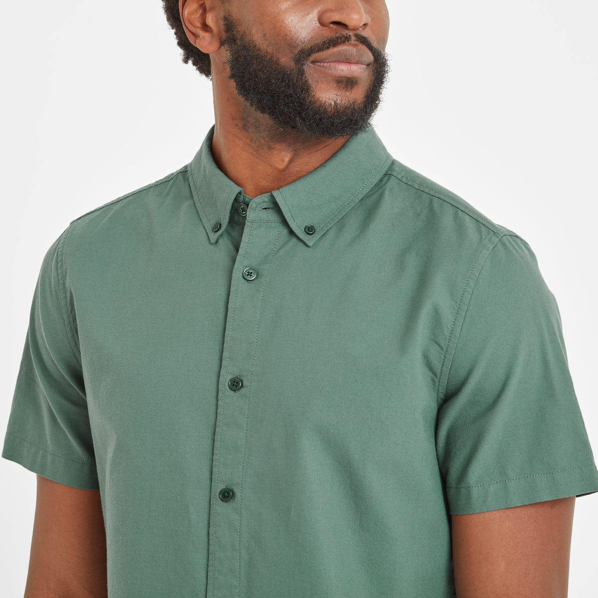 Jayden Mens 100% Cotton Short Sleeve Shirt - Light Forest - Image 5
