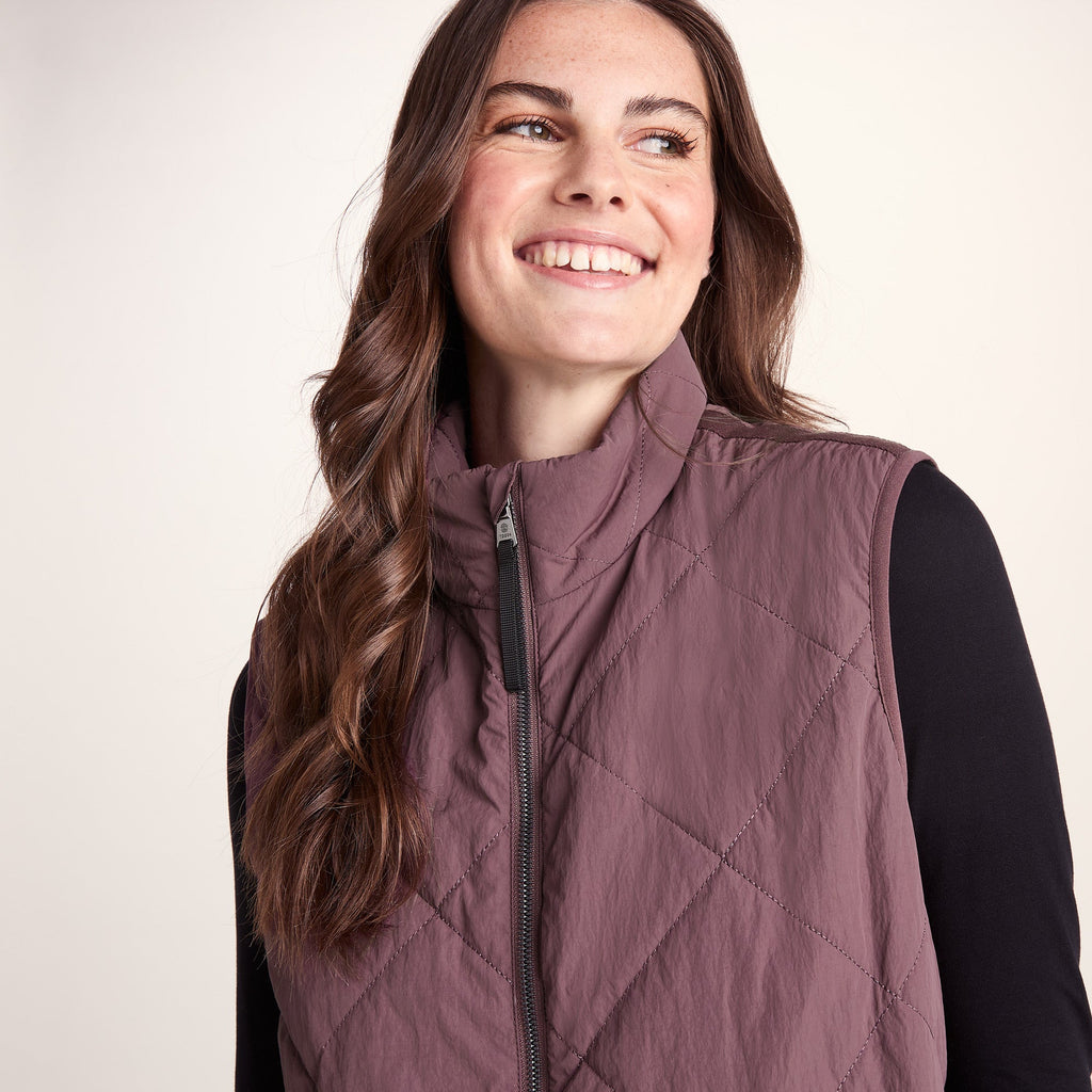 Juni Womens Relaxed Fit Shower Resistant Insulated Gilet - Dark Mauve - Image 6