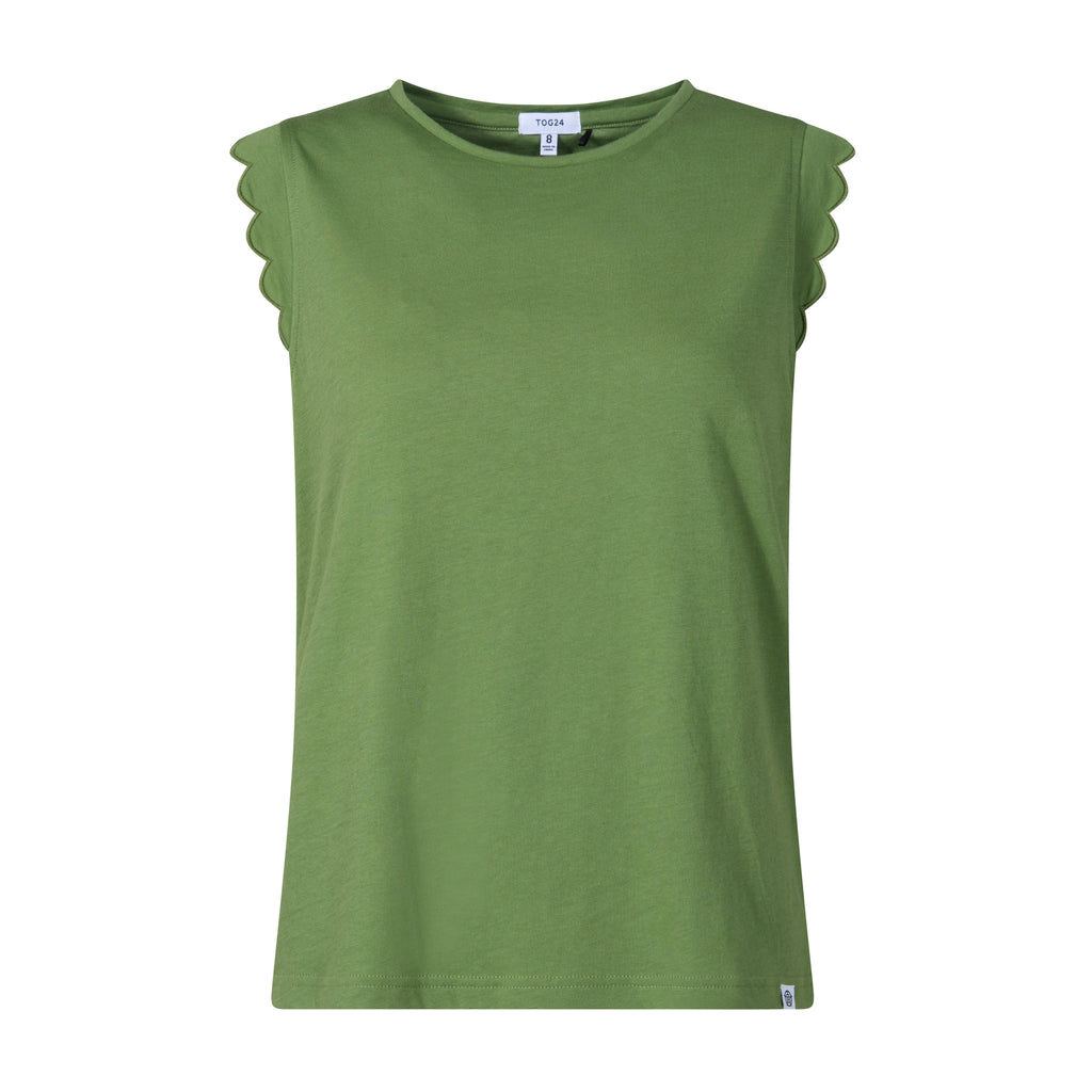 Katie Womens 100% Cotton Supersoft Vest - Dark Matcha - Image 6