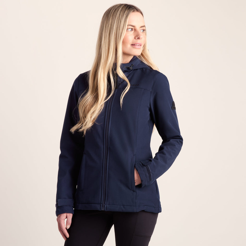 Keld Womens Shower Resistant Hooded Softshell Jacket - Navy - Image 7