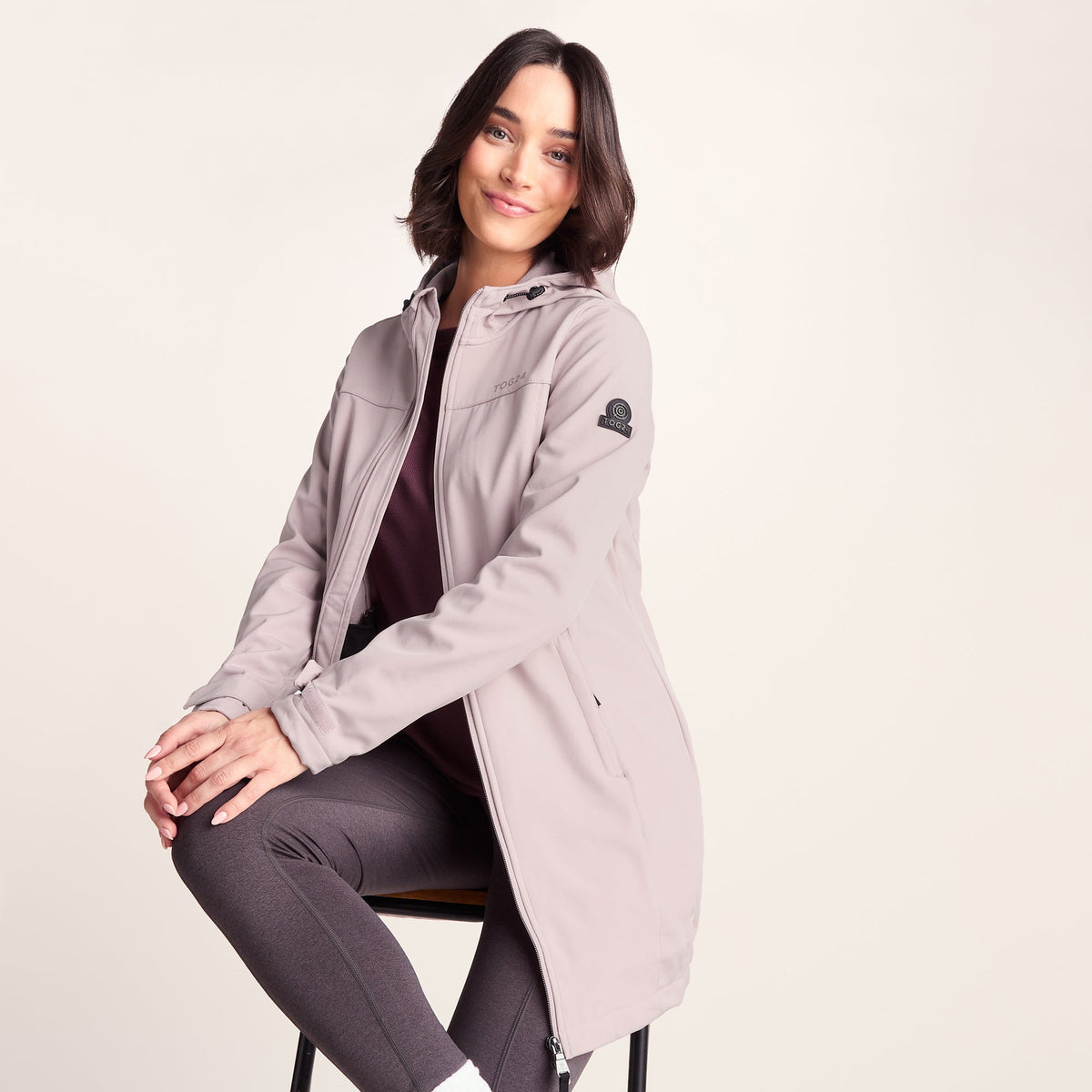 Keld Womens Long Shower Resistant Hooded Softshell Jacket - Dusky Pink - Image 6
