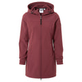 Keld Womens Long Shower Resistant Hooded Softshell Jacket - Burgundy - Image 10