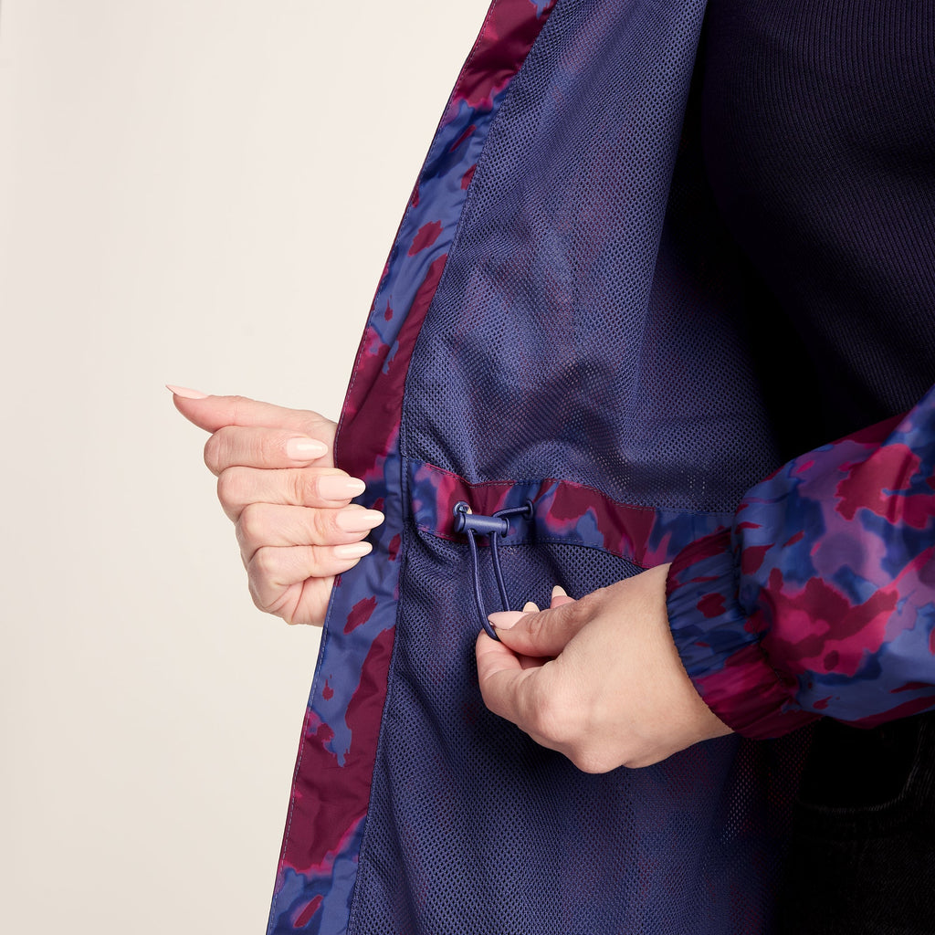 Kilnsey Womens Waterproof Jacket - Oxford Blue Abstract Print - Image 7