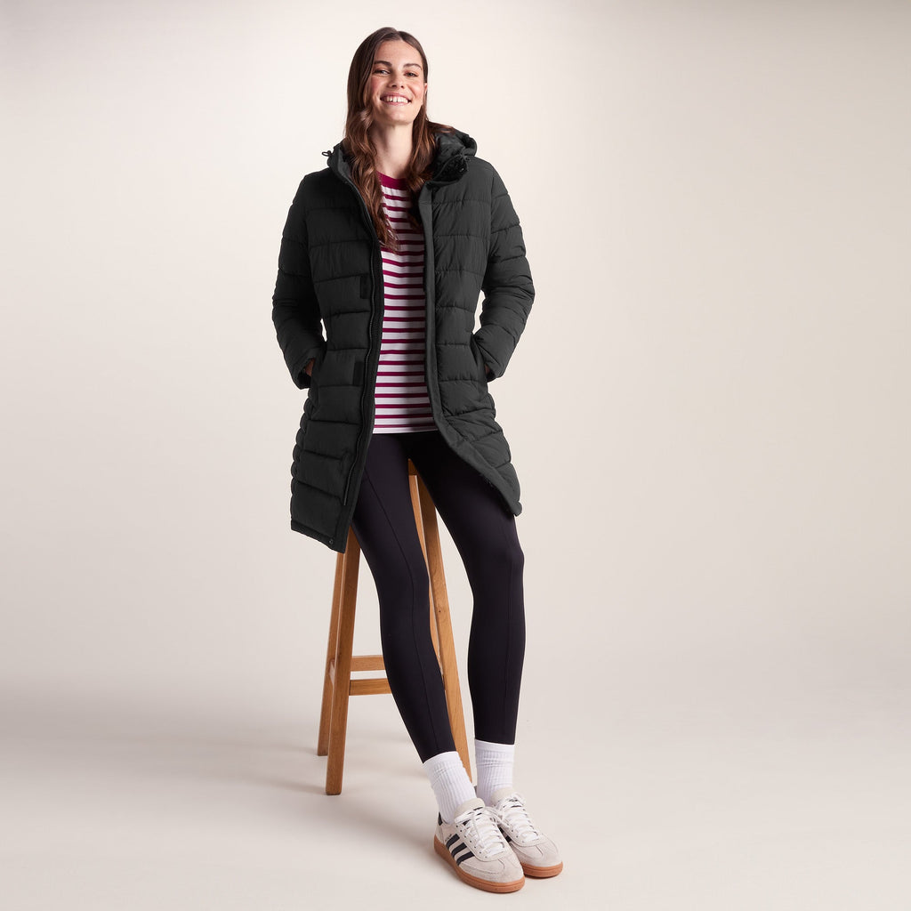 Kirkham Womens Long Shower Resistant Insulated Jacket - Black - Image 5