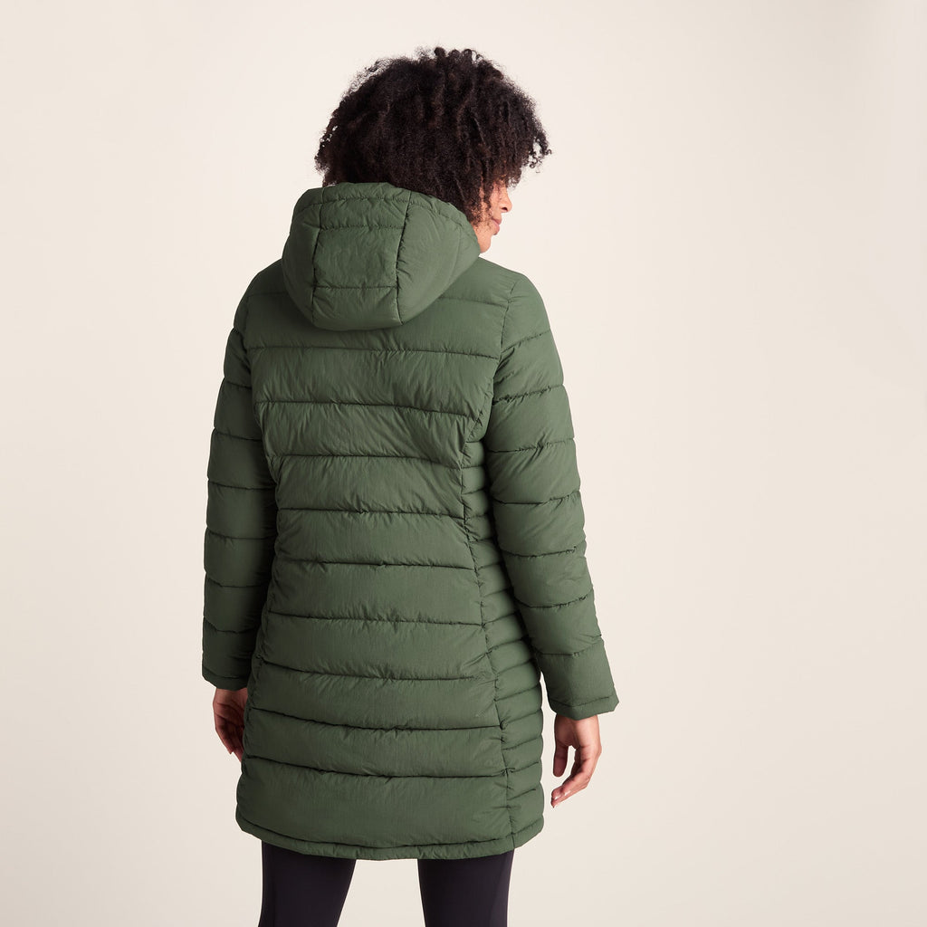 Kirkham Womens Long Shower Resistant Insulated Jacket - Dark Green - Image 5
