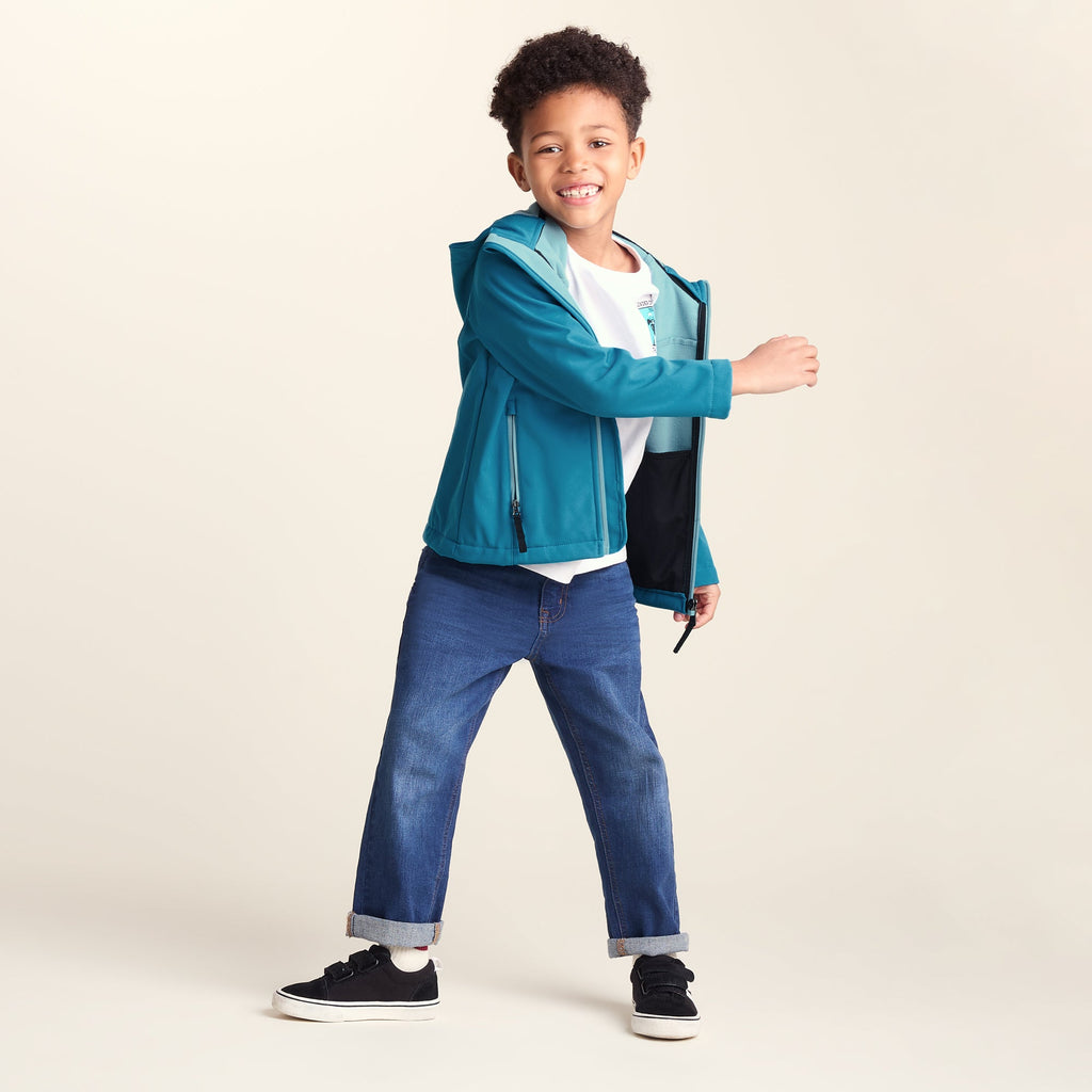 Koroma Kids Softshell Hooded Jacket - Mosaic Blue - Image 2