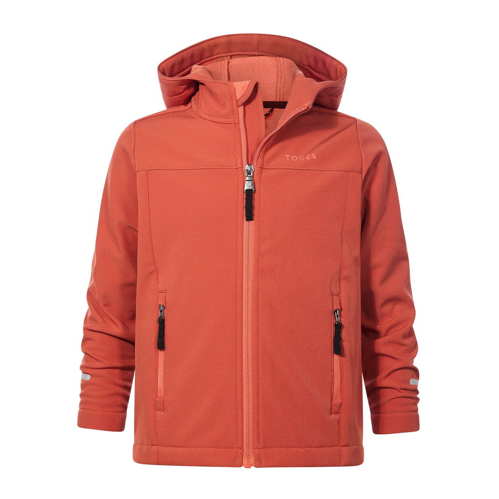 Koroma Kids Softshell Hooded Jacket - Canyon Orange - Image 8