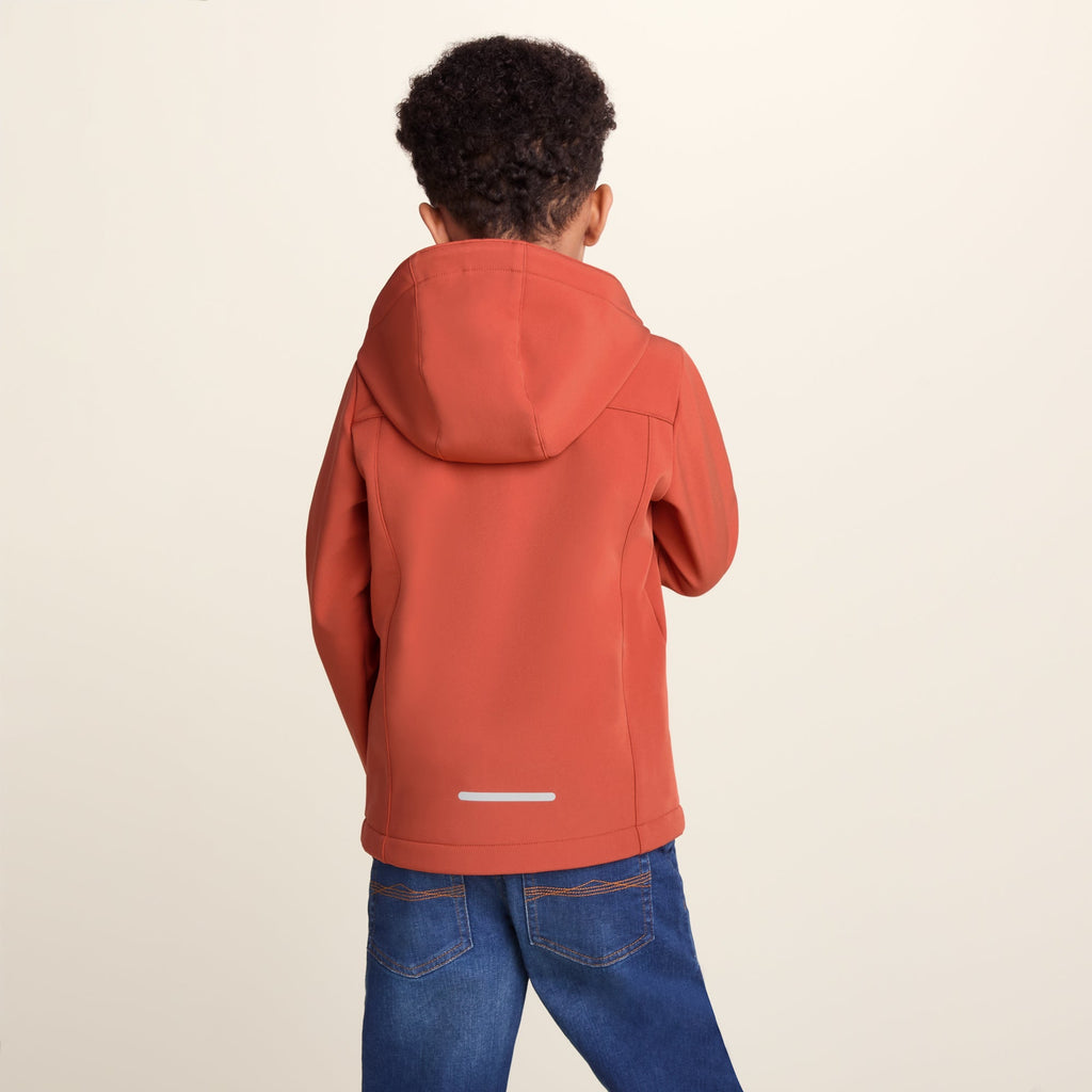 Koroma Kids Softshell Hooded Jacket - Canyon Orange - Image 3